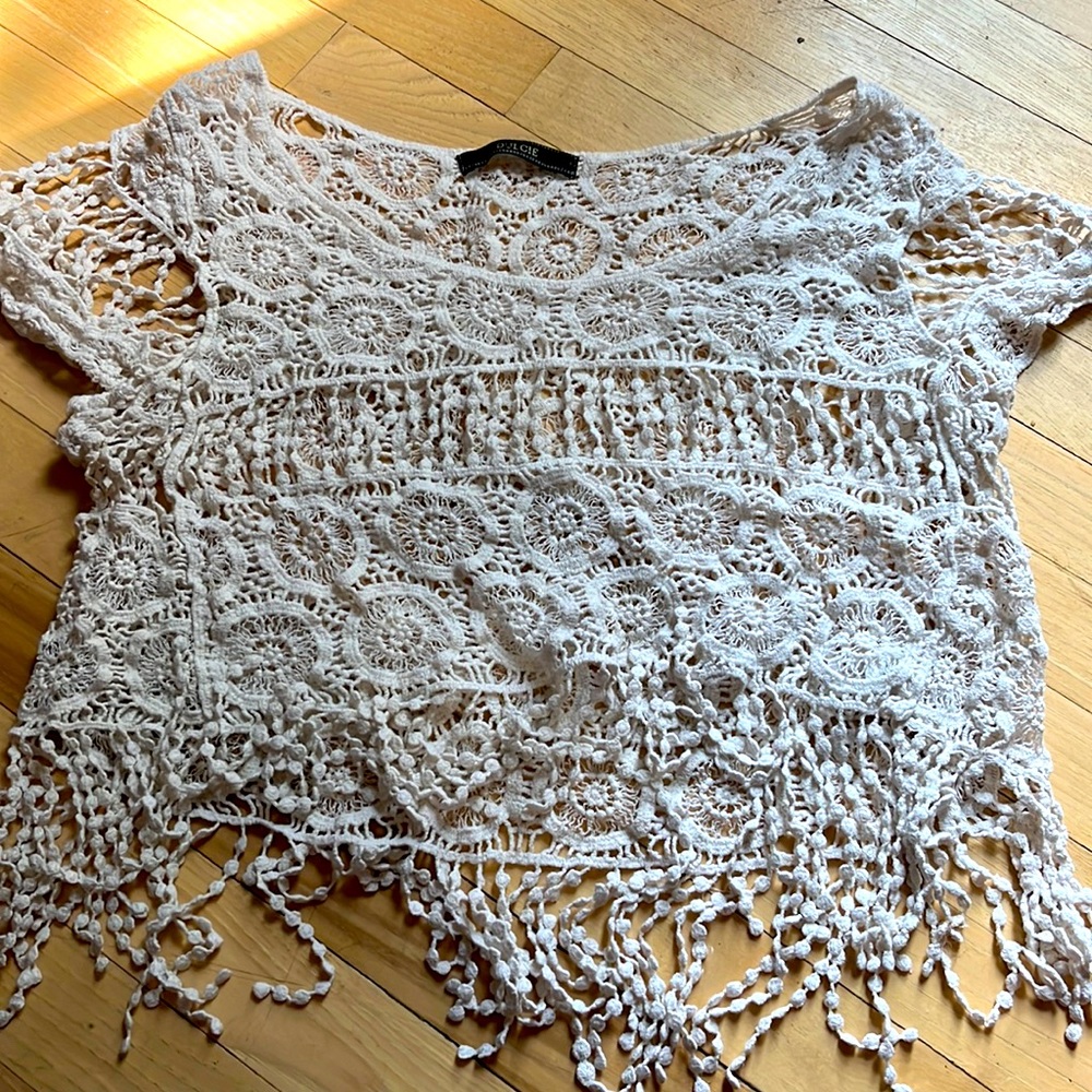Dulcie Floral Crochet Fringe Top